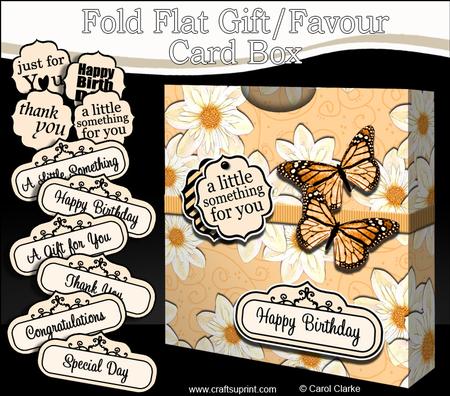 3D Butterflies & Flowers Gift Favour Card Box