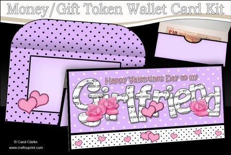 Valentine Day Girlfriend Money or Gift Wallet Card Kit
