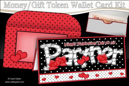 Valentine Day Partner Money or Gift Wallet Card Kit