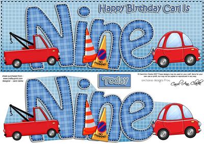 9th Birthday Carl Large Dl Quick Card N 3D Decoupage