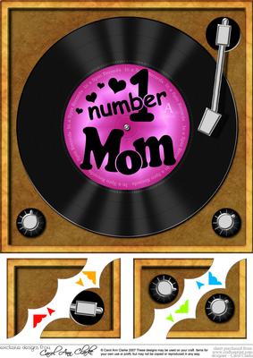 8 x 8 Number 1 Mom Record Scalloped Corner Topper