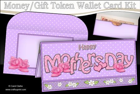 Mothers Day Roses Money or Gift Wallet Card Kit