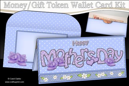 Mothers Day Roses Money or Gift Wallet Card Kit