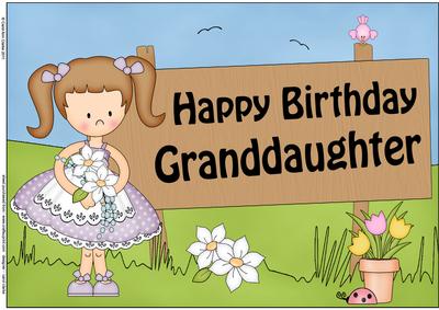 A4 Girlz Liz Birthday Granddaughter Topper
