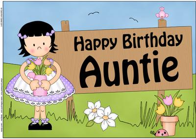 A4 Girlz Birthday Auntie Topper