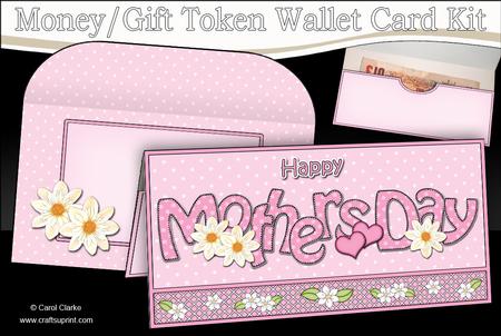 Mothers Day Floral Money or Gift Wallet Card Kit