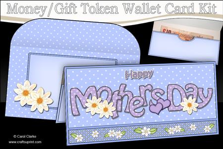 Mothers Day Floral Money or Gift Wallet Card Kit