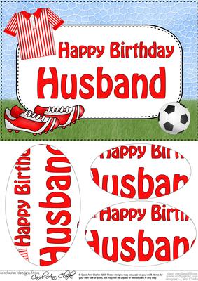 A5 Birthday Husband Football Oval Pyramage Topper