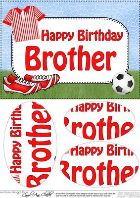 A5 Birthday Brother Football Oval Pyramage Topper