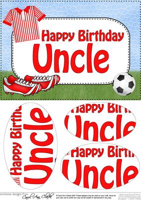 A5 Birthday Uncle Football Oval Pyramage Topper