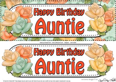 Large Dl Birthday Roses Auntie 3D Decoupage
