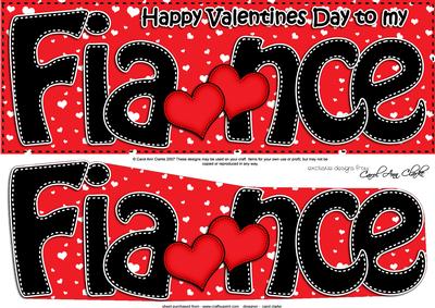 Lge Dl Valentine Fiance Hearts & Roses 3D Decoupage