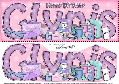 Large Dl Birthday Glynis Crafts 3D Decoupage