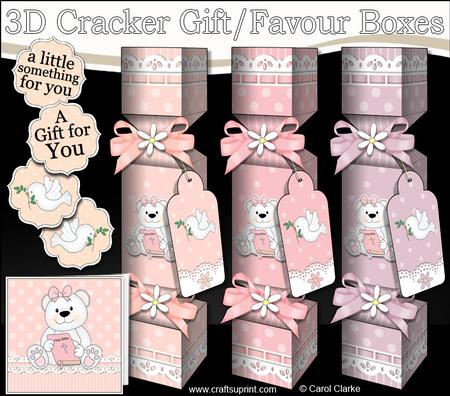 3D Belle Bear Cracker Gift Favour Boxes