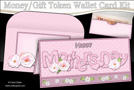 Mothers Day Roses Money or Gift Wallet Card Kit