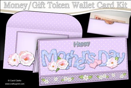 Mothers Day Roses Money or Gift Wallet Card Kit