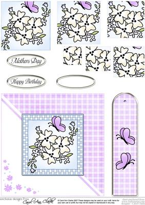 Flowers and Butterfly Quick Card with Pyramage
