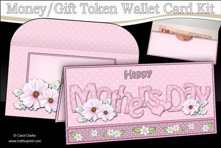 Mothers Day Flowers Money or Gift Wallet Card Kit