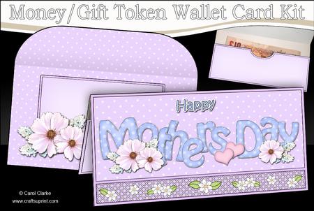 Mothers Day Flowers Money or Gift Wallet Card Kit