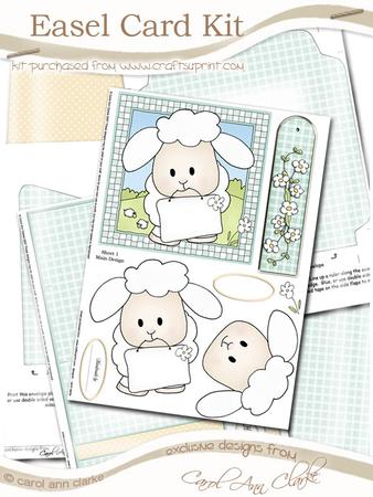 Little Lamb Easel Card Kit with Decoupage