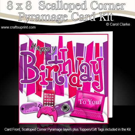 8 x 8 Birthday Gadgets Games N Gizmos Scalloped Corner Kit