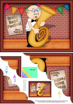 A5 Bert Plays the Tuba Scallop Corner Side Stacker