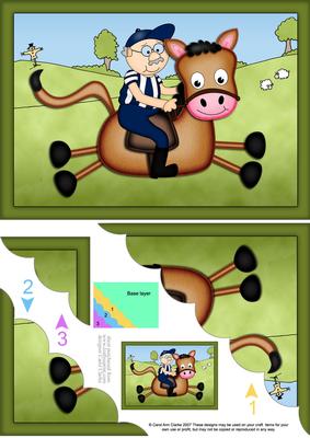 A5 Bert Goes Horse Riding Scallop Corner Side Stacker