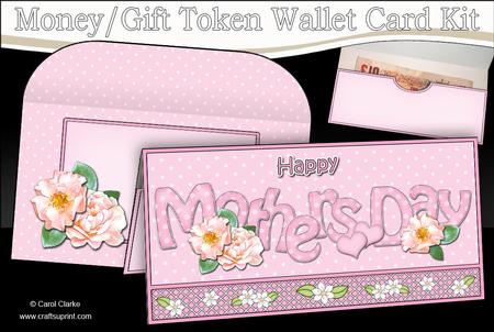 Mothers Day Roses Money or Gift Wallet Card Kit