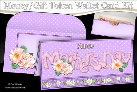 Mothers Day Roses Money or Gift Wallet Card Kit