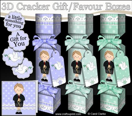 3D Boyz Chriz 1st Communion Cracker Gift Favour Boxes