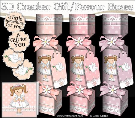 3D Girlz Chrizy 1st Communion Cracker Gift Favour Boxes