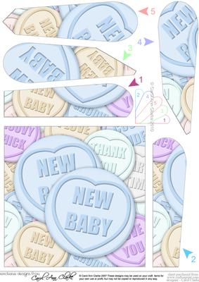 New Baby Sweet Heart Fan Pyramage Topper