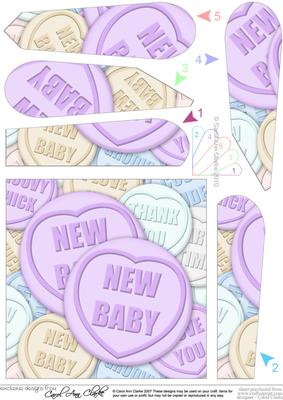 New Baby Sweet Heart Fan Pyramage Topper