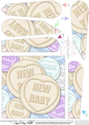 New Baby Sweet Heart Fan Pyramage Topper