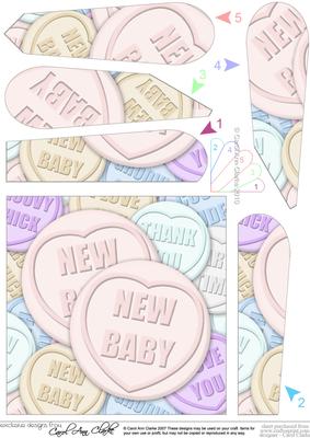 New Baby Sweet Heart Fan Pyramage Topper