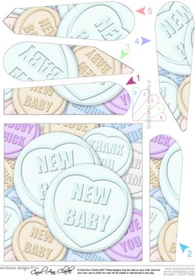 New Baby Sweet Heart Fan Pyramage Topper