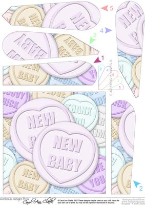 New Baby Sweet Heart Fan Pyramage Topper
