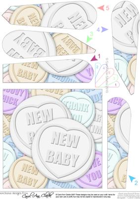 New Baby Sweet Heart Fan Pyramage Topper