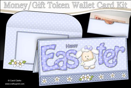 Easter Little Lamb Money or Gift Wallet Card Kit