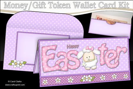 Easter Little Lamb Money or Gift Wallet Card Kit