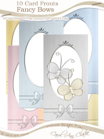 Metallics Dl Fancy Bows Card Fronts Kit