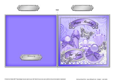Birthday Perfumes Quick Cut & Fold Card