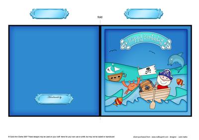 Birthday Pirates Ahoy Quick Cut & Fold Card