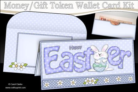 Easter Little Bunny Money or Gift Wallet Card Kit