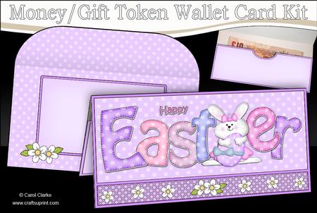 Easter Little Bunny Money or Gift Wallet Card Kit