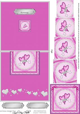 Love Hearts No-hole Over the Edge Card & Spiral Pyramage