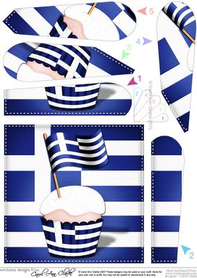 Flying the Flag Greece Fan Pyramage Topper