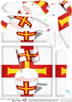 Flying the Flag Guernsey Fan Pyramage Topper