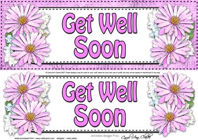 Large Dl Get Well Soon Daisies Floral 3D Decoupage
