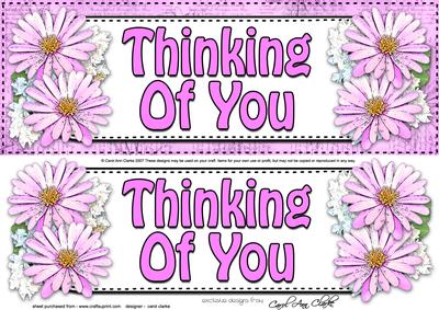 Large Dl Thinking of You Daisies Floral 3D Decoupage